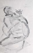Egon Schiele Self protrait as a prisoner oil painting